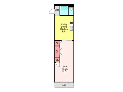 領家マンション(1LDK/5階)の間取り写真