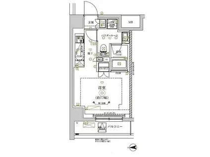 RELUXIA CITY 北新宿(ワンルーム/5階)の間取り写真