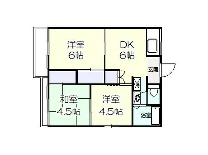 添田ハイツ(3DK/2階)の間取り写真