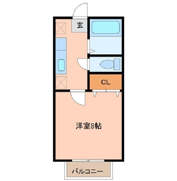 アヴァンセ富沢南五番館(1K/1階)の間取り写真