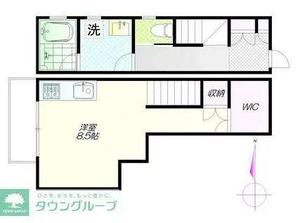 コート四季(ワンルーム/1階)の間取り写真