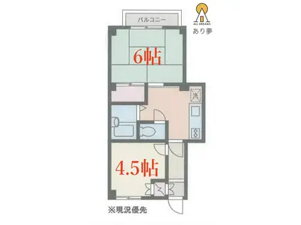 NGS滝頭(2DK/2階)の間取り写真