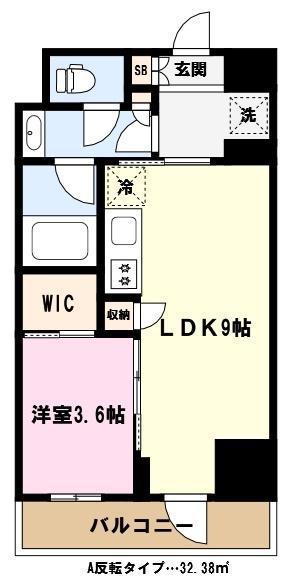 ザ・パークハビオ蕨(1LDK/6階)の間取り写真