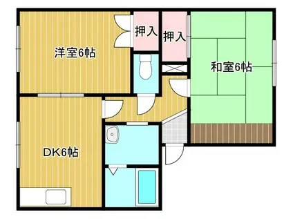 ハイマート野入(2DK/1階)の間取り写真