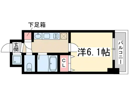 プレサンス新大阪クレスタ(1K/8階)の間取り写真
