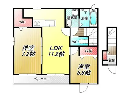 メゾン エリ―(2LDK/2階)の間取り写真