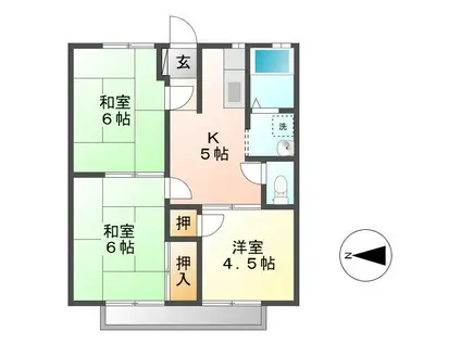 サンライフメートA・B(3DK/1階)の間取り写真