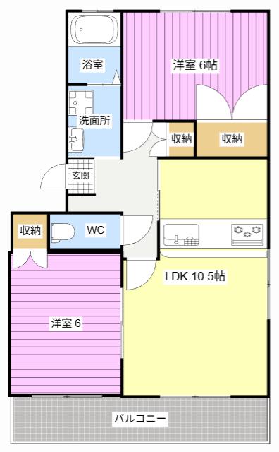 アネシス(2LDK/2階)の間取り写真