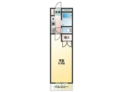 ケンタハウス(1K/2階)の間取り写真
