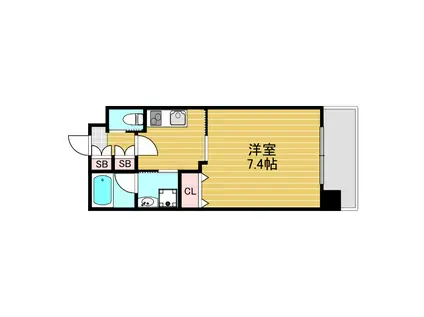 レジディア新大阪Ⅱ(1K/7階)の間取り写真