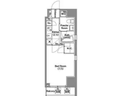 エスタート新宿(1K/8階)の間取り写真