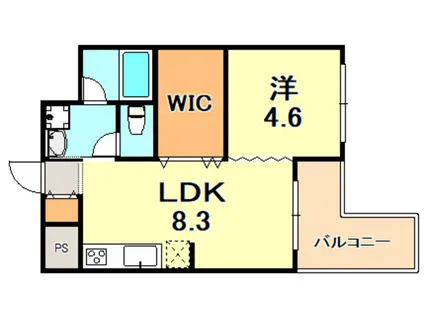 グランツ垂水(1LDK/4階)の間取り写真