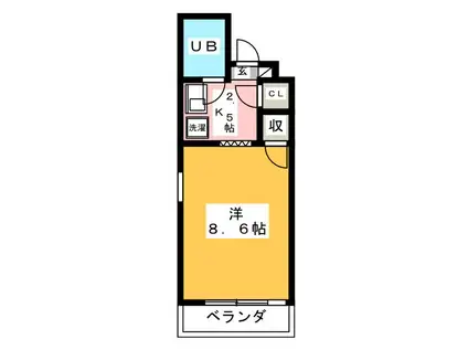 リエス岐阜元町(1K/2階)の間取り写真