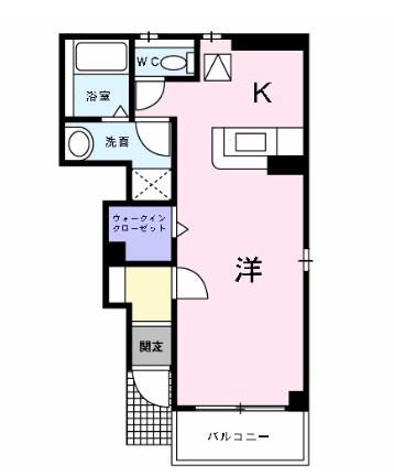 グレンツェントA(ワンルーム/1階)の間取り写真