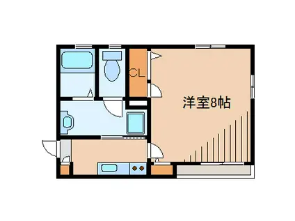 カサブランカ富士見ヶ丘(1K/1階)の間取り写真