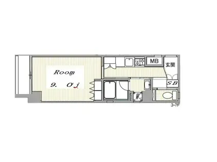 コモドパラッツォ久米川(1K/6階)の間取り写真