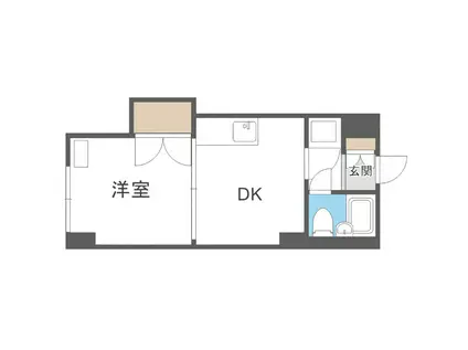 シティパレス12(1DK/3階)の間取り写真