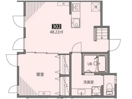 リーフテラス仙川(1LDK/3階)の間取り写真