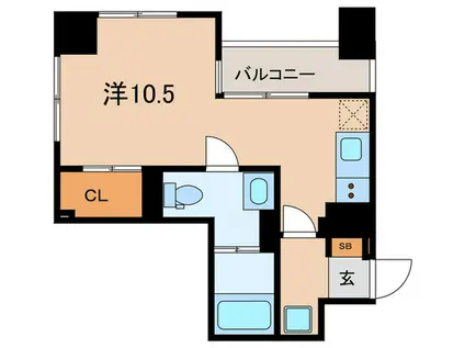 ラ・ヴィエルジュ白金高輪(ワンルーム/7階)の間取り写真