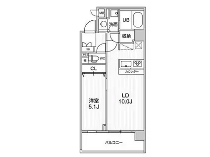 ALTERNA菊川II(1LDK/2階)の間取り写真