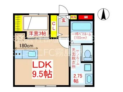 FAUSTO(1LDK/1階)の間取り写真