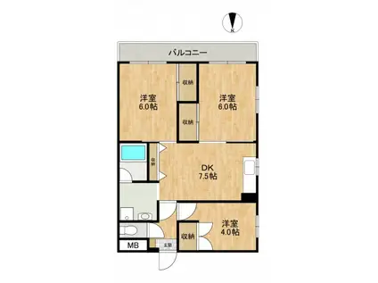 サンシャイン21(3DK/3階)の間取り写真