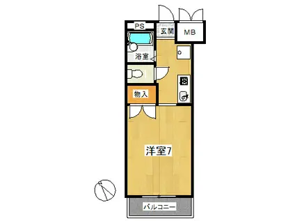 テルメゾン(1K/3階)の間取り写真