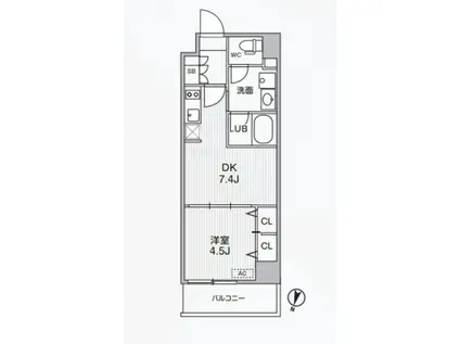 アリビス東十条(1DK/5階)の間取り写真