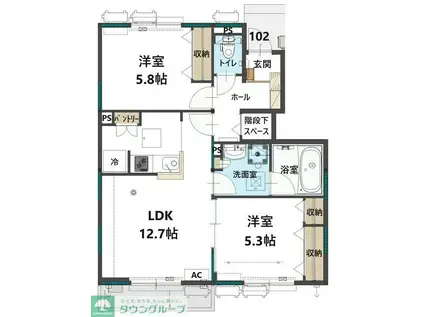 コンフォレストふじみ野(2LDK/1階)の間取り写真