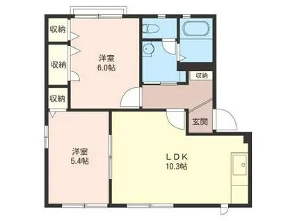 グリーンヒルズ港南台(2LDK/1階)の間取り写真