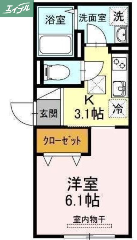 カーサ・リアライズ寿町(1K/2階)の間取り写真