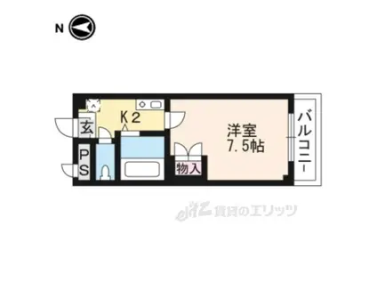 マリーブ1820(1K/2階)の間取り写真