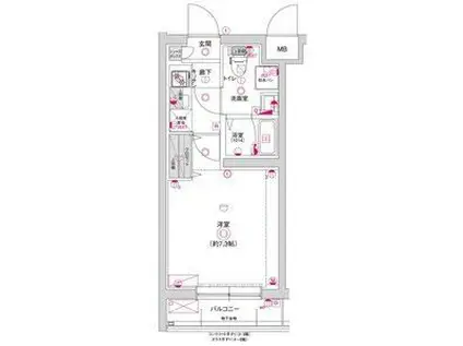 D.CLAREST CREST TAPP 二条(1K/5階)の間取り写真