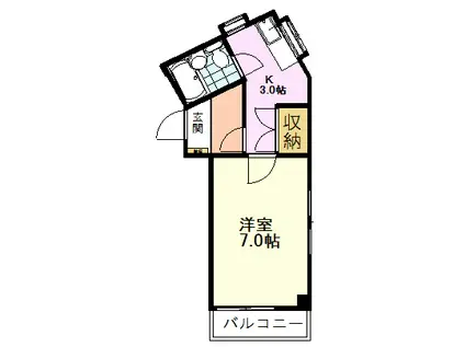 グリーンボックスI(1K/3階)の間取り写真