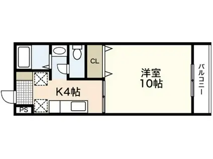 サンライズ伴駅前ビル(1K/2階)の間取り写真