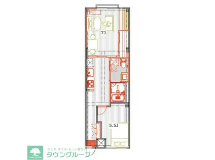 ハイコーポ経堂(1LDK/2階)の間取り写真