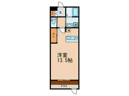 未麗 梅小路(ワンルーム/1階)の間取り写真