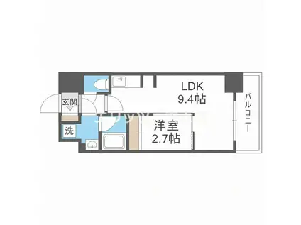 セレーノ南森町(1LDK/12階)の間取り写真