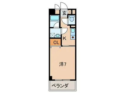 エルシ誠宏III(1K/4階)の間取り写真