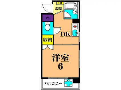 EST95(1DK/2階)の間取り写真