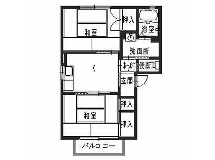 グランデール(2K/1階)の間取り写真