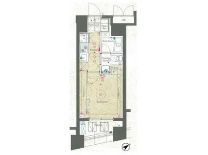 グラントゥルース練馬II(1K/7階)の間取り写真