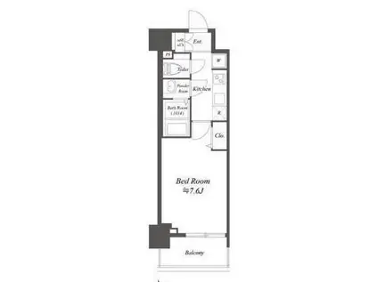 プレサンスブルーム浅草ノース(1K/2階)の間取り写真