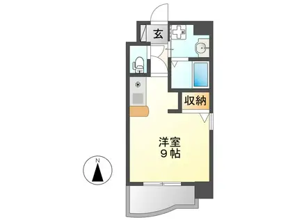 リバーブランシェ(ワンルーム/4階)の間取り写真