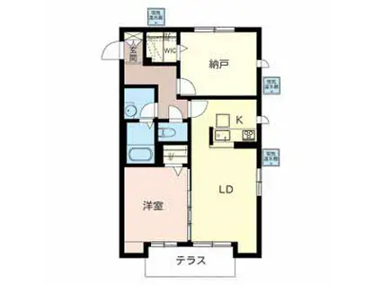 シャーメゾン陽明E棟(1SLDK/1階)の間取り写真