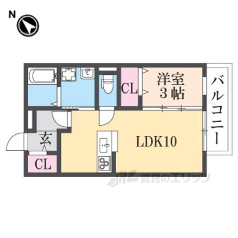 フローラル星田(1LDK/2階)の間取り写真