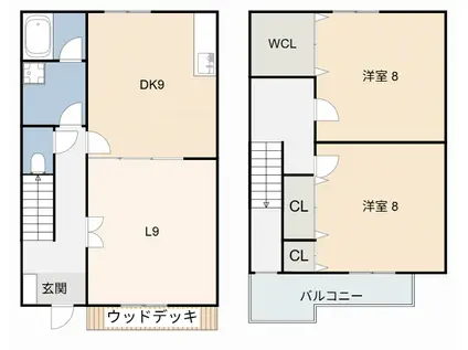サンビヨーズ中北(3DK/1階)の間取り写真