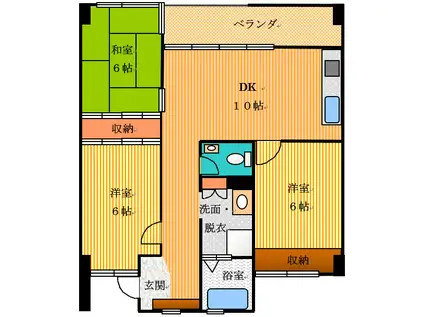 クレール穂積(3LDK/2階)の間取り写真