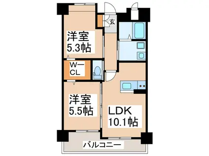 ヒルクレスト菊陽グランデ(2LDK/2階)の間取り写真