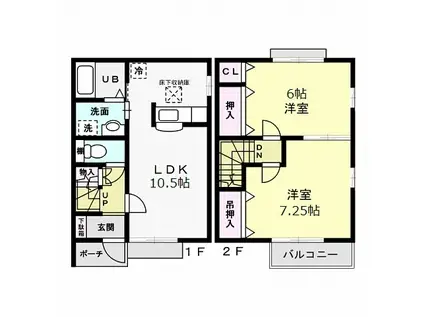 SATIS A(2LDK/1階)の間取り写真